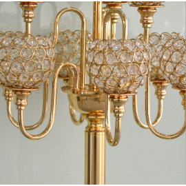 Crystal Gold 7 Arms Candelabra/ Floral Riser/Wedding Centerpieces/Flower Ball Stand 33 inches High