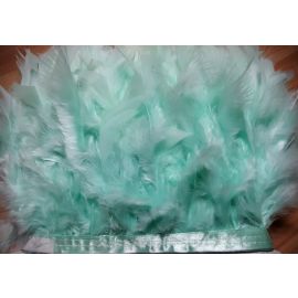 Chandelle Feather Fringe Turkey Feather Trim Sewn On Tape 1 Yard Mint