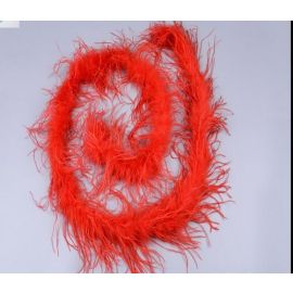 Ostrich Boa Ostrich Trim 1 ply 2 Yards 6 Feet-Red