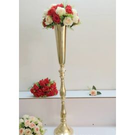 Large Gold Trumpet Vases 40 inches High