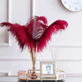 Burgundy Plum Ostrich Feathers 12-14 inch 12 Pieces
