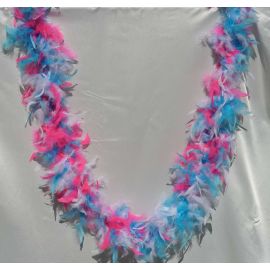 Rainbow/ Mix color (white, hot pink and turquoise) Chandelle Boa 6 feet 40G