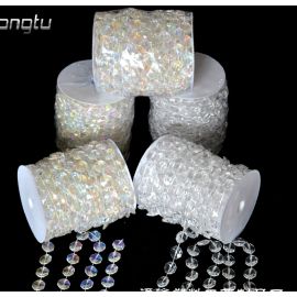 Jewel Acrylic Crystal  Iridescent Diamond Cut Garlands-33 Yard (99 feet)