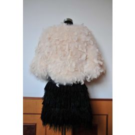 Beige/Champagne Feather Coat Wholesale Only