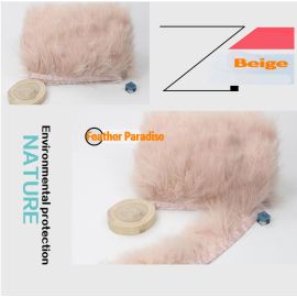Turkey  Marabou Fringe Trim 10 Yards Turkey Feather Marabou Fringe Sewn On Tape Beige