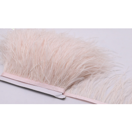Beige Ostrich Feather Trims/Sew On Ostrich Feather Fringe 1 Yard