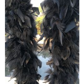 Black Chandelle Boa  Trim Turkey Feather Boa Fluffy Boa 100 g