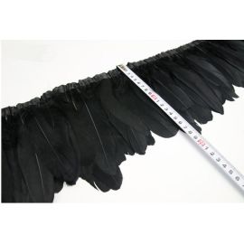 Black Goose Pallets Parried Fringe Sew on Feathers  2 yards/Piece 1