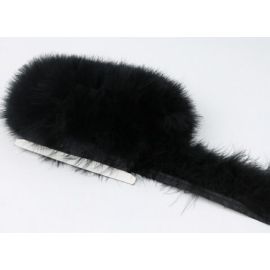 Turkey Marabou Fringe Trim 10 Yards Turkey Feather Marabou Fringe Sewn On Tape Black