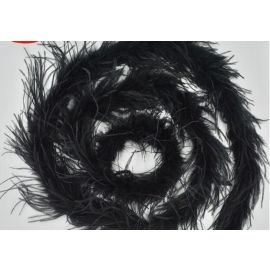 Ostrich Boa Ostrich Trim 1 ply 2 Yards 6 Feet-Black