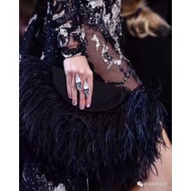 Ostrich Fringe/ Trims /Sew on Ostrich Feathers Black-10 Yards