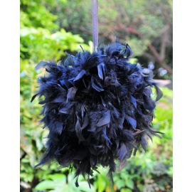 Feather Kissing Balls/ Pom Poms/Chandelle Feather Balls/ Decoration Balls/Wedding Balls-Black 6 INCH