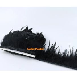Saddle  Feather Trim Fringe Coque Feather Tapes 10 Yards Black