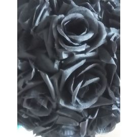 6  inches Rose Flower Pomander  Wedding decoratin Ball Silk Kissing Ball Rose Flowers Balls-Black