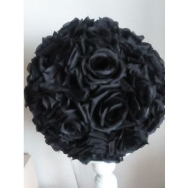 9-10 inches Rose Flower Pomander  Wedding decoratin Ball Silk Kissing Ball Rose Flowers Balls -Black