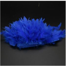Chandelle Feather Fringe Turkey Feather Trim Sewn On Tape 1 Yard Royal Blue