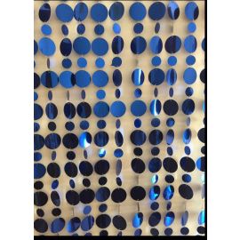 Blue Retro PVC Metallic Beaded Curtain Strands/Garlands  20 Yards