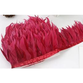 Goose Feather Fringe Goose Striped Trim 1 Yard Burgundy