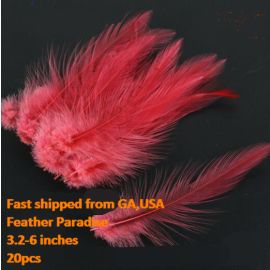 20pcs Dyed Loose Rooster Hackles Feathers Fishing Fly Feathers Red