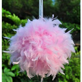 Feather Kissing Balls/ Pom Poms/Chandelle Feather Balls/ Decoration Balls/Wedding Balls-Candy Pink 6INCH
