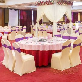 Purple Spandex Chair Band with Buckle\Lycra Chair Band\Chair Sash