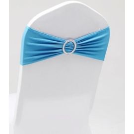 Turquoise Spandex Chair Band with Buckle\Lycra Chair Band\Chair Sash