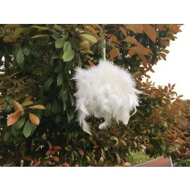 White 7.2 inches Feather Ornaments Chandelle Feather Ball Kissing Ball  Pompoms with Styrofoam 1 Piece