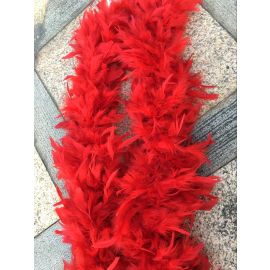 Red Chandelle Boa Trim Turkey Feather Boa Fluffy Boa 80 g