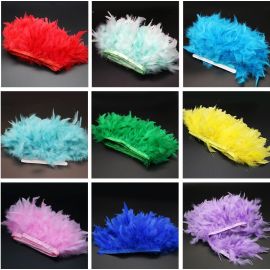 Chandelle Feather Fringe Turkey Feather Trim Sewn On Tape 10 Yards