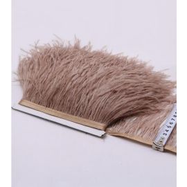 Coffee Ostrich Feather Trims/Sew On Ostrich Feather Fringe 1 Yard