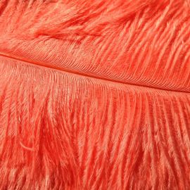 Coral/Peach Ostrich Feathers Plumes 16-18 inch 5 Pieces