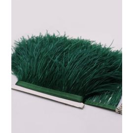 Dark Green Ostrich Feather Trims/Sew On Ostrich Feather Fringe 1 Yard