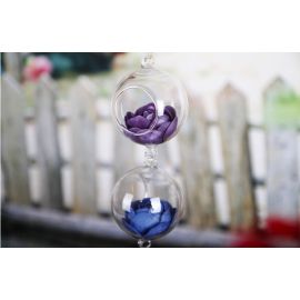 Clear Round Hanging Votive Candle Holder / Vase with Double Hooks