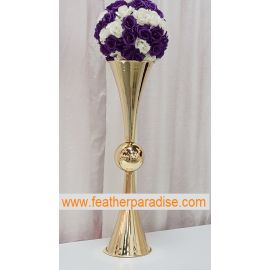 29  inches Metal Reversible Double Trumpet Vase - Gold
