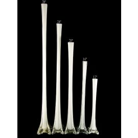 20" Glass Eiffel Tower Vases 12 Pcs-White