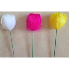 Tiffany Blue Feather Floral Picks/Stems 6 Pieces