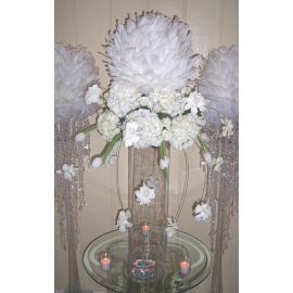 New version! 12  Inches Feather ball/Centerpieces Ball/Large Decorate Balls-White