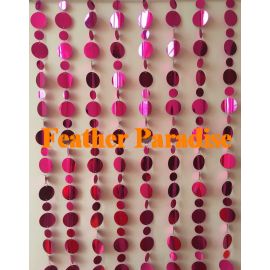Fuchsia  Retro PVC Metallic Beaded Curtain Strands/Garlands 20 Yards
