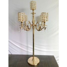 Floor Size Wedding Candelabra Gold Crystal Candelabra 40 inches Wedding Centerpieces/Flower Ball Stand 30 Inches