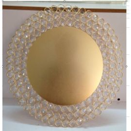 Gold  Charger Plates with Crystal Beads