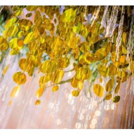 Gold Round Retro PVC Metallic  Beaded Mirror Film Garlands/Curtain Strands 4 Yards