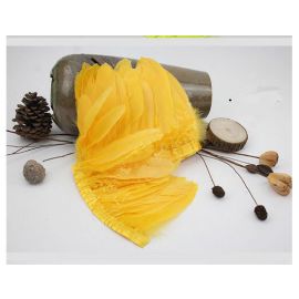 Gold Goose Pallets Parried Fringe Trims Sew on Feathers  2 yards/Piece