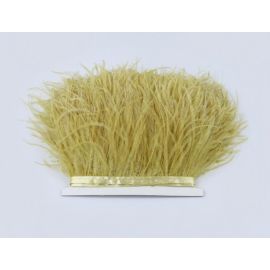 Champagne Gold Camel Ostrich Feather Trims/Sewn On Ostrich Feather Fringe 1 Yard