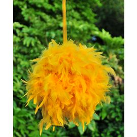 Feather Kissing Balls/ Pom Poms/Chandelle Feather Balls/ Decoration Balls/Wedding Balls-Gold 12 Inches