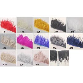 Goose Feather Fringe Goose Striped Trim 1 Yard Blush Pink