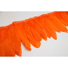 Orange Goose Pallets Parried Fringe Sew on Feathers 2 Yards/Piece