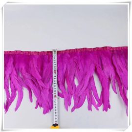 Coque Tail Feather Trim Fringe Coque Feather Tapes Rooster Sewn-on 10 Yards  Hot Pink Bleached and Dyed