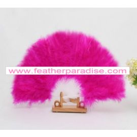 28 Staves Hot Pink Marabou Fluffy Feather Fans