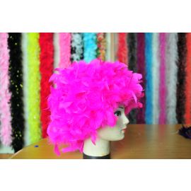 Hot Pink Chandelle Feather Wig/Halloween Wig