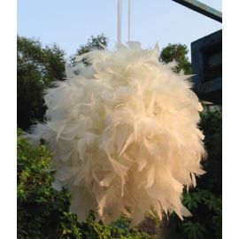 Feather Kissing Balls/ Pom Poms/Chandelle Feather Balls/ Decoration Balls/Wedding Balls-Ivory 12 INCH
